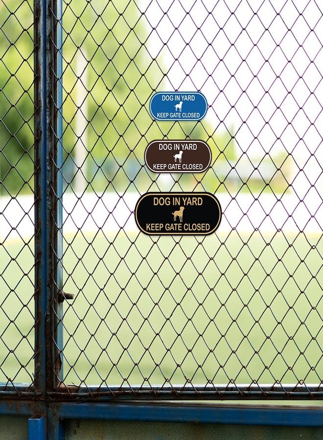 All Quality Dog in Yard Keep Gate Closed Pill Shape Wall or Door Sign | Home Security and Dog Safety Signage - Ivory/Brown (1 Pack) - Image 2